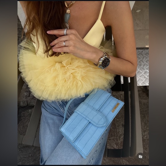 ZARA STRETCH TULLE VOLUMINOUS HEM TOP - Picture 10 of 17